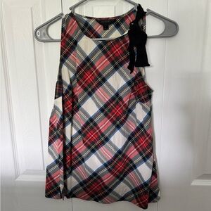 J. Crew Women's Red and Blue Plaid Tank Top